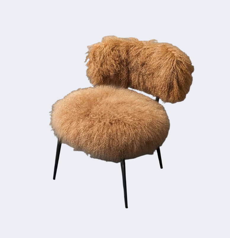 義式極簡 設計師款 長毛休閑單椅YFN-K100