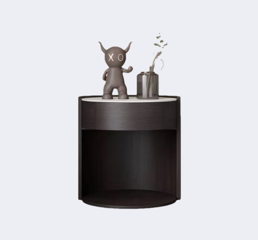 現代簡約 實木 圓形床頭櫃ST036#