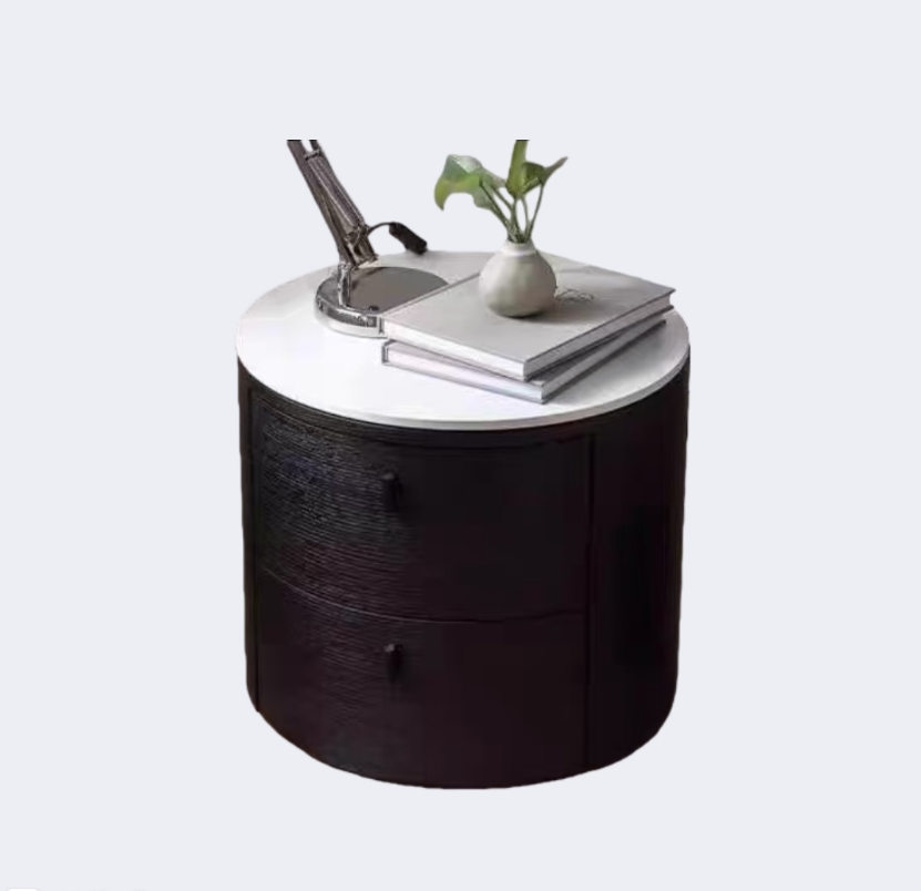 現代簡約 微晶大理石 圓形床頭櫃ST030