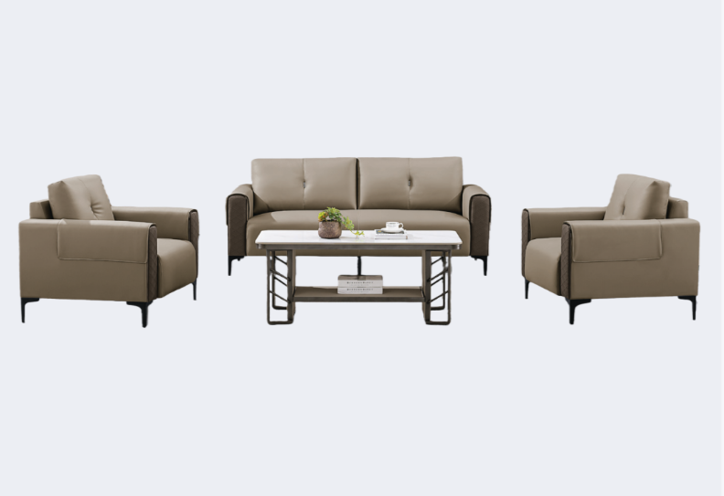 商務家具 鋼架 皮面沙發(不含茶几)ZY-S315