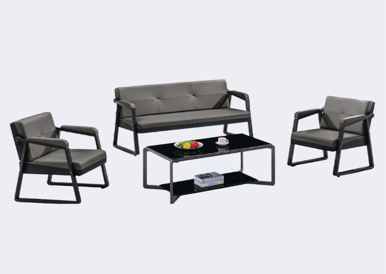 洽談家具 皮面 扶手沙發(不含茶几)ZY-007