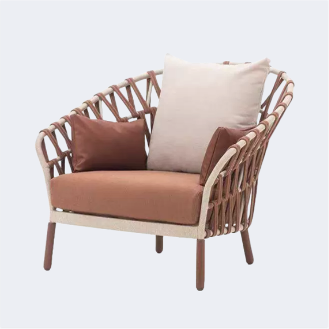 戶外桌椅 編繩 鋁架矮脚椅QY-SY-B01