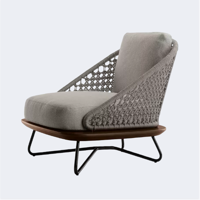 戶外家具 實木底托 繩編單椅FBL-SY-B06