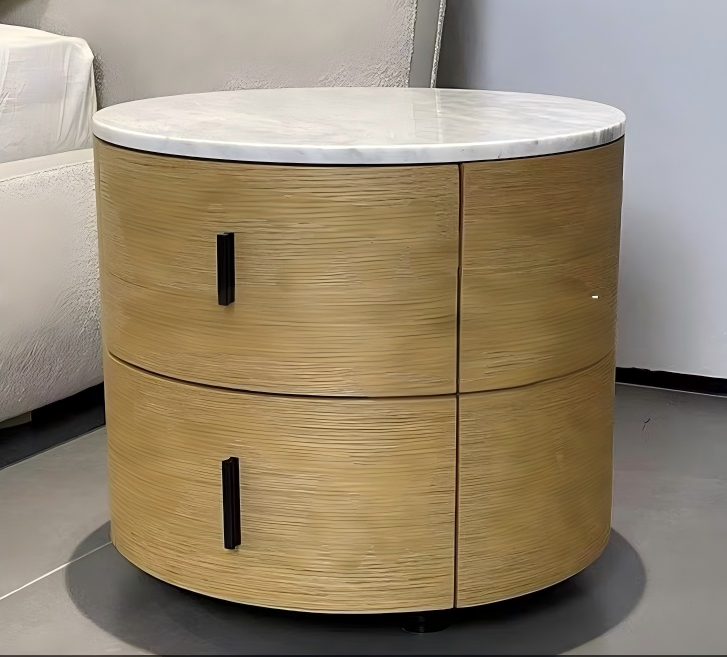 現代簡約  原木自然風 床頭櫃ST030#天然大理石