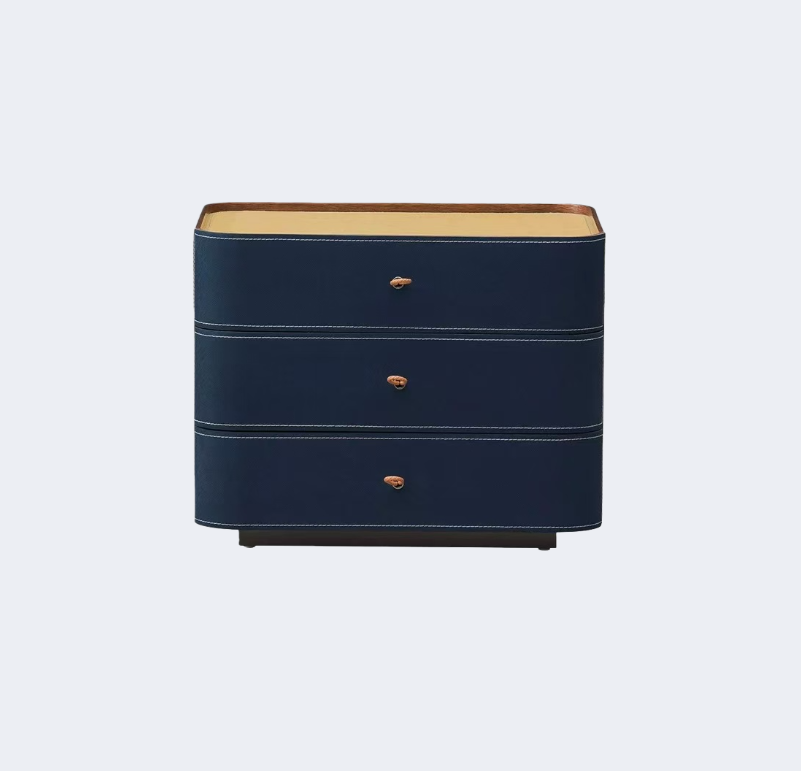 現代簡約 實木 皮質飾面 三斗櫃ST200