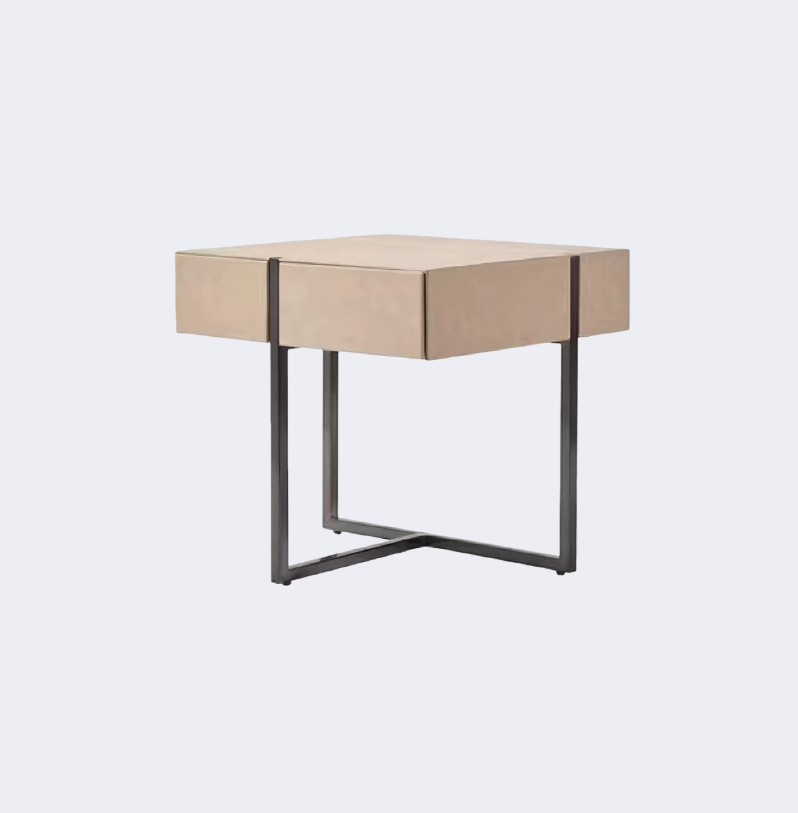 現代簡約 金屬框架 皮面床頭櫃ST059#