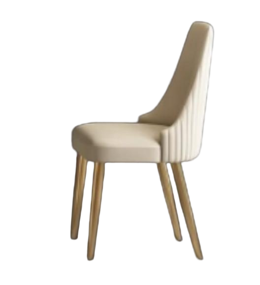 輕奢風 高度回彈海綿 不鏽鋼脚餐椅高背椅#OL