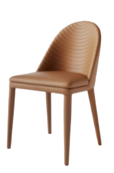 現代簡約 高度回彈海綿 實木脚餐椅毛毛蟲椅#OL