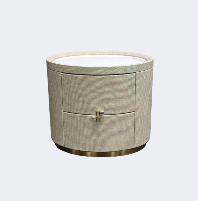 現代輕奢 布飾面 橢圓形儲物櫃ST201大