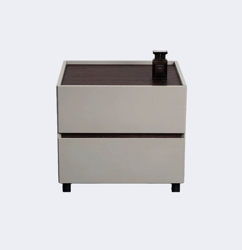 現代簡約 隱形拉手 雙抽 烤漆面儲物櫃ST080#