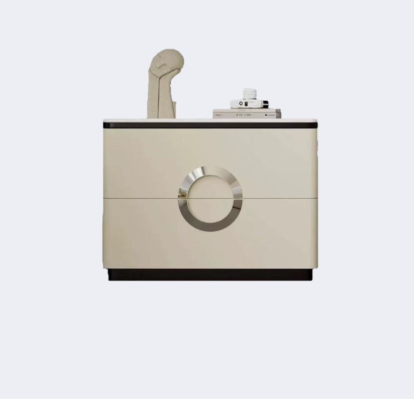 現代簡約 石臺面 雙抽 長形床頭櫃ST213-1