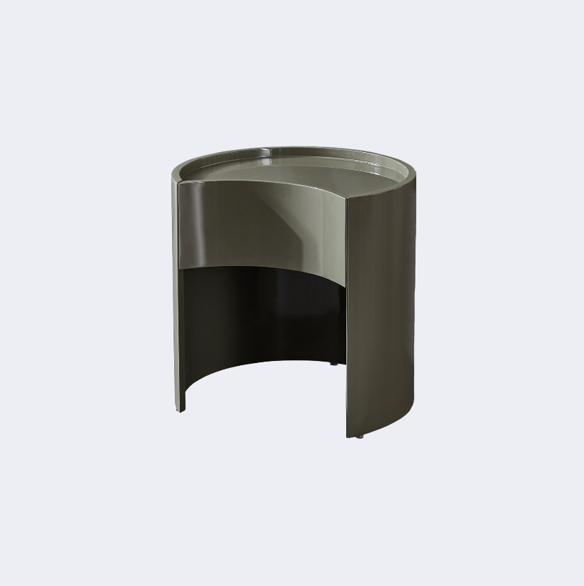 現代簡約 烤漆面 單抽 弧形床頭櫃ST236