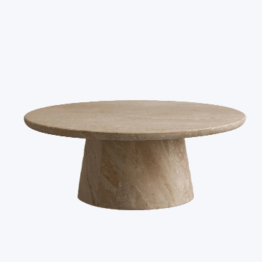 天然大理石茶几 咖啡桌（米白)