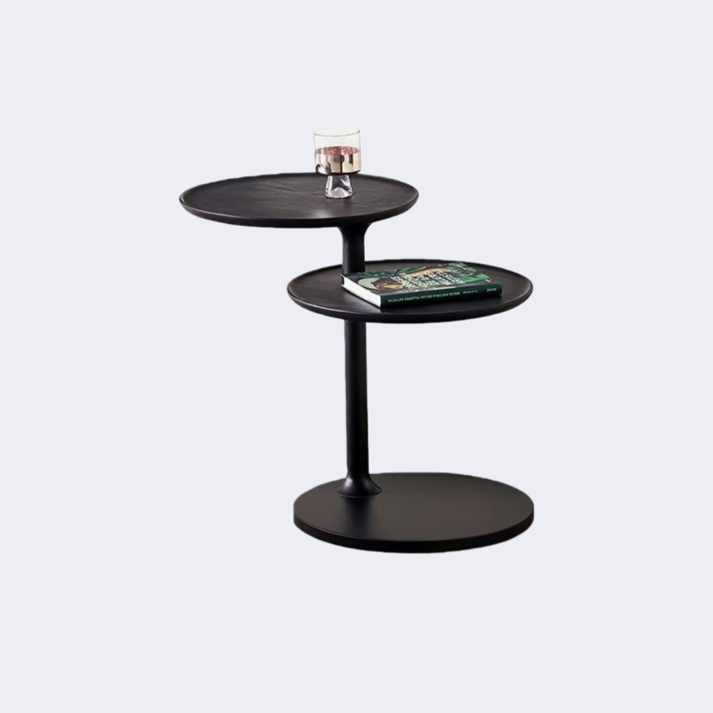 現代簡約 可旋轉面板 雙層圓形邊几ST240