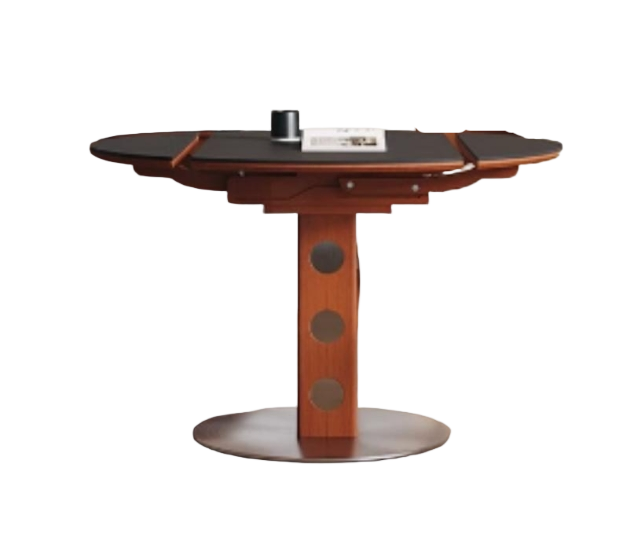 中古風 岩板 可伸縮 實木餐桌QC-81#OL