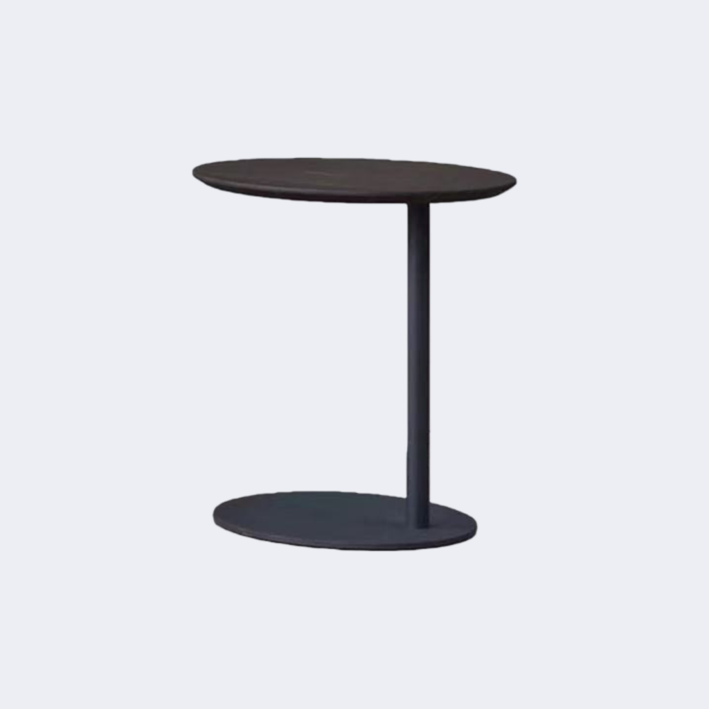 現代簡約 全實木 橢圓臺面邊几ST250