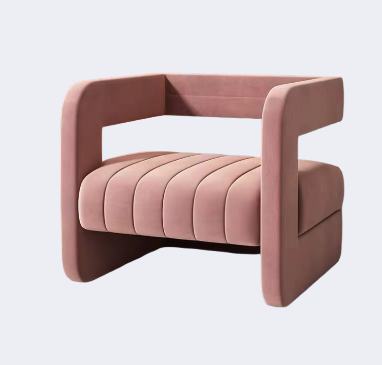 義式極簡 設計師款 鋼琴鍵 布藝單椅YFN-K150