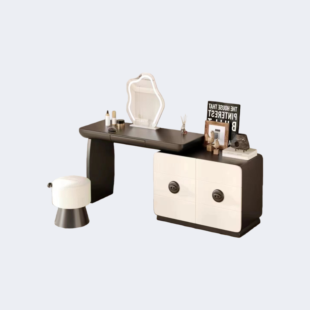 現代簡約 黑白撞色 可伸縮梳妝臺ST-T58