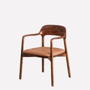 胡桃木PU 皮實木椅 