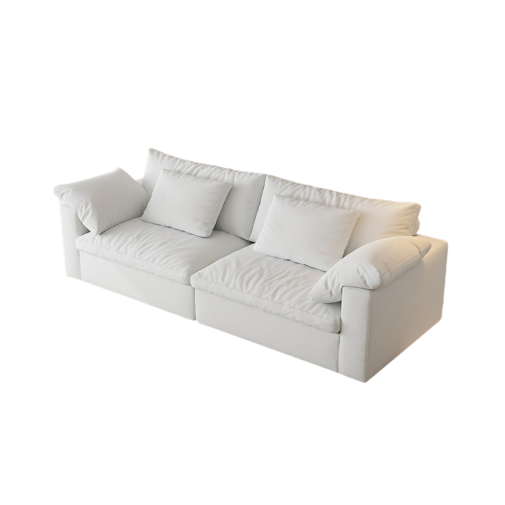 奶油風 羽絨靠背軟包 猫抓布 雲朵沙發503#OL