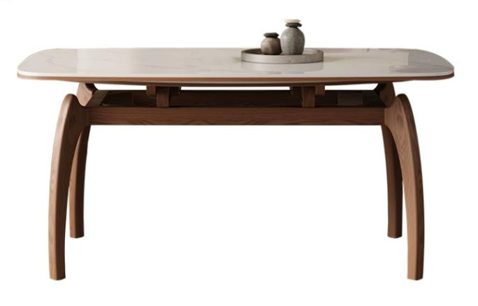 北歐風 岩板  可伸缩 實木餐桌729#OL