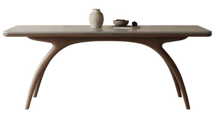 中古風 岩板 長形實木餐桌216#OL