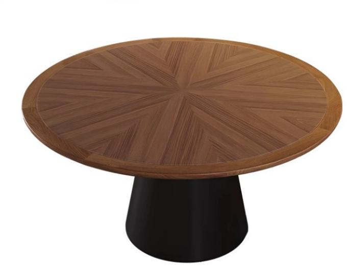 中古風 岩板 圓形實木餐桌HCT211#OL