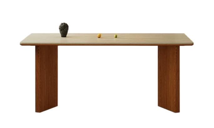 中古風 岩板 長形實木餐桌QC-69#OL