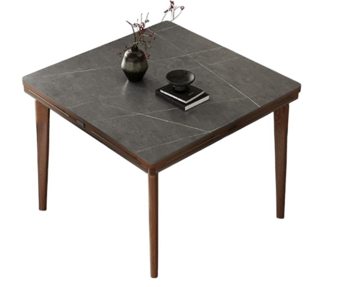 中古風 岩板 可伸縮 實木餐桌A19#OL