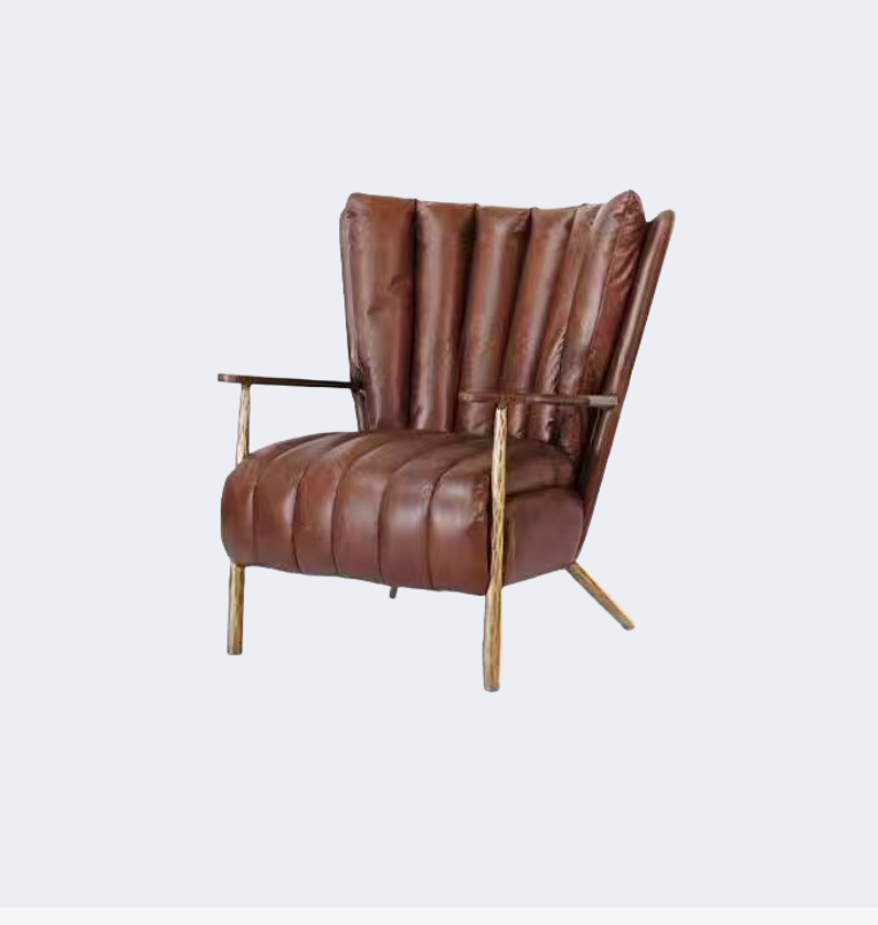 義式極簡 設計師款 皮面 高背扶手椅YFN-K246