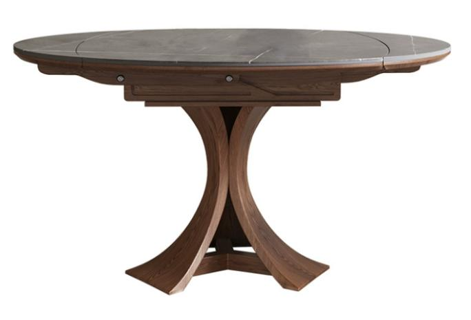 中古風 岩板 可伸縮 實木餐桌864#OL