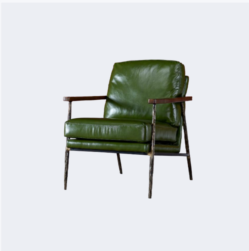 中古風 設計師款 皮面 扶手椅YFN-K250