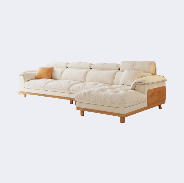 北歐風 可調節頭枕 實木架 豆腐塊沙發OL-2388#