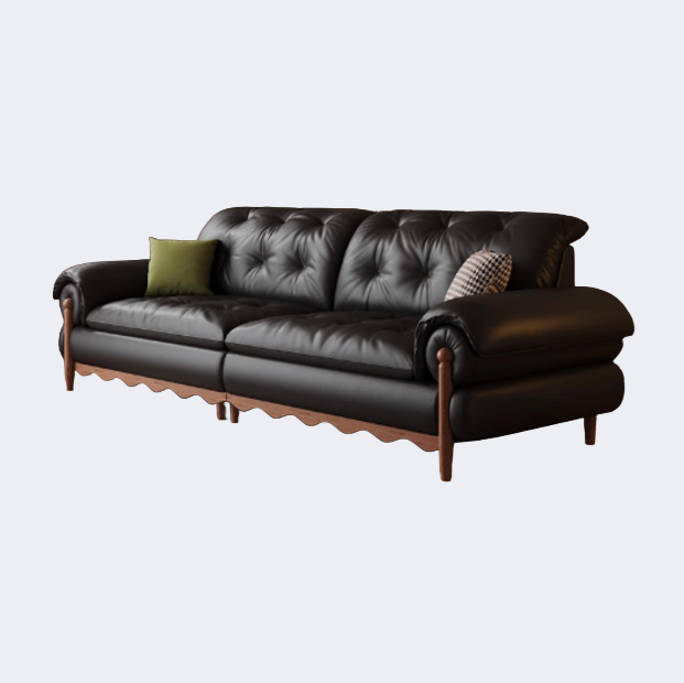 義式極簡風 實木框架 皮面沙發OL-喬恩#