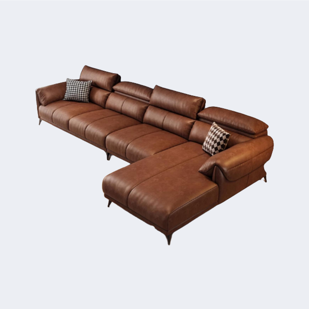 中古風 靠背可调节 皮面沙發OL-2698#