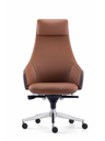 帶頭枕 五金脚 高靠背真皮辦公椅JY-BJ053-棕
