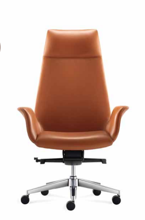帶頭枕 五金脚 高靠背真皮辦公椅JY-BJ057HL