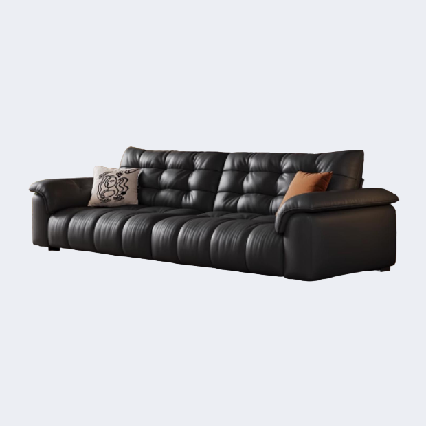 義式極簡風 拉扣 钢琴键皮面沙發OL-凱尔#