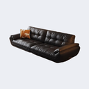 中古風 實木矮脚 皮面帆船沙發 OL-2885#