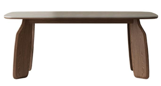 中古風 岩板 長形實木餐桌737#OL