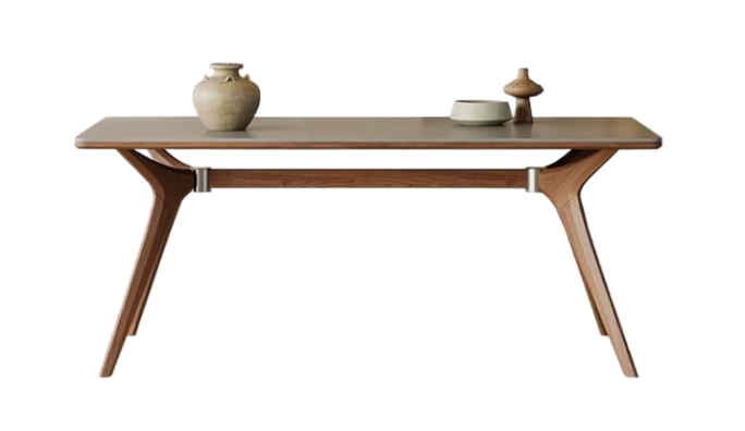 中古風 岩板 長形實木餐桌G801#OL