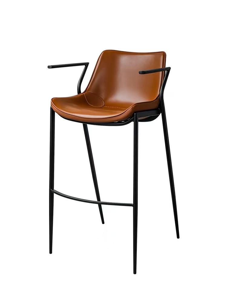 義式極簡 鐵藝扶手 吧檯椅TS-5440/B