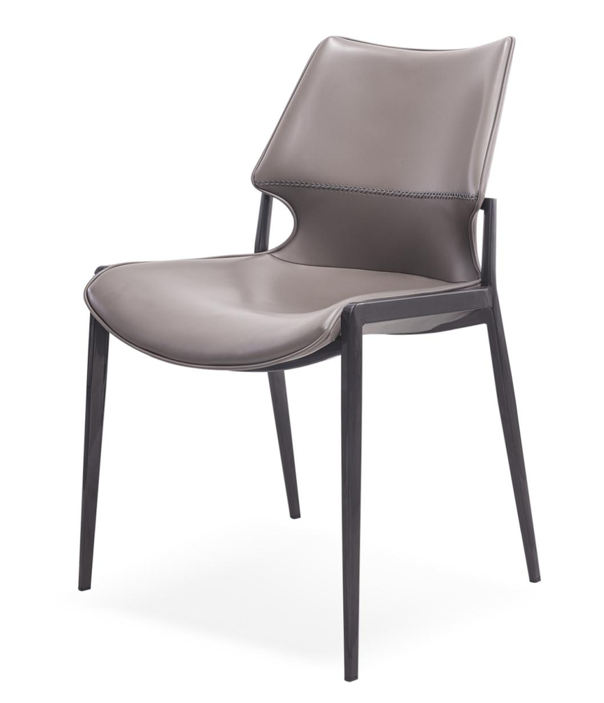 現代簡約 鋼架皮質 餐椅TS3657