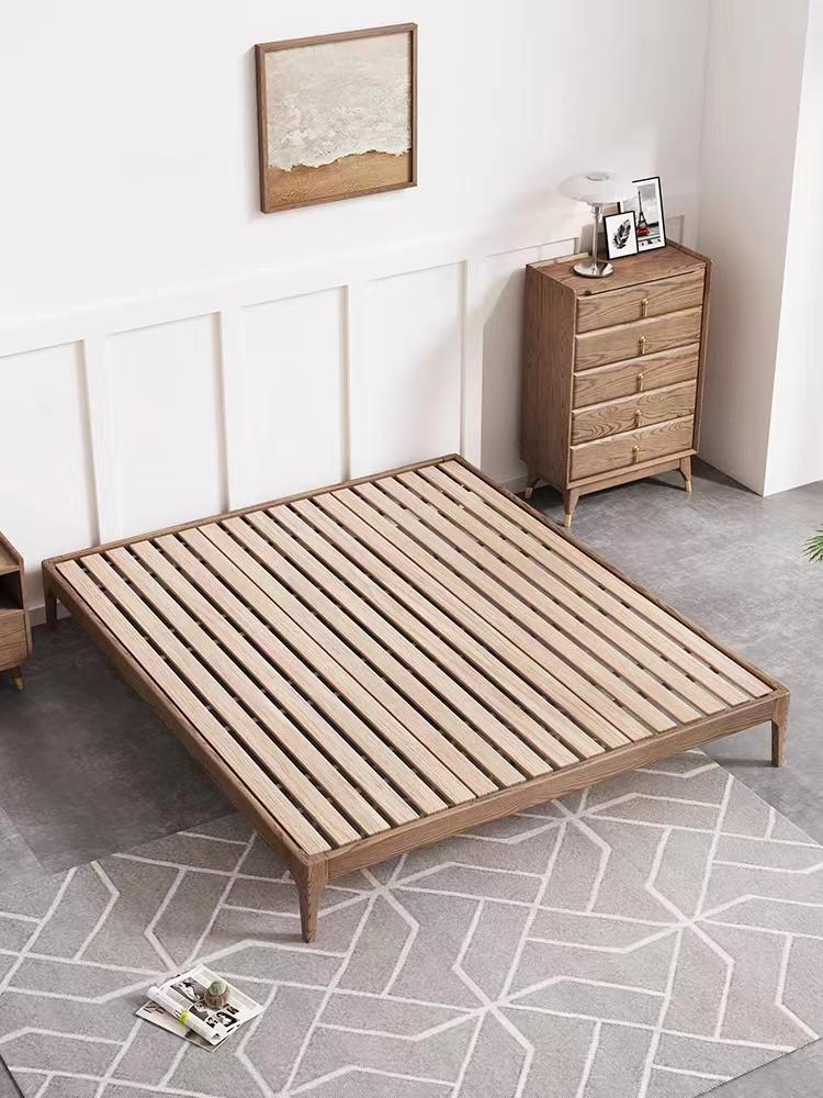 北歐風 白蠟木 胡桃色/原色 實木床架YL-A20