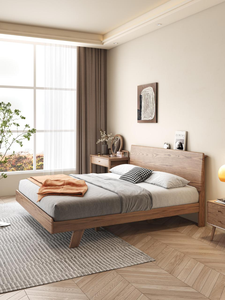 北歐風 白蠟木 實木床架YL-A39