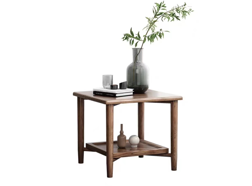 北歐風 白蠟木 雙層小方邊几YL