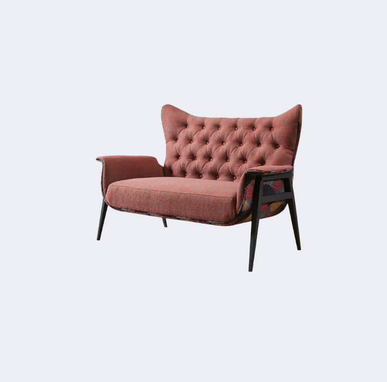 義式極簡 拉扣 布藝 雙位休閑椅YFN-AC019