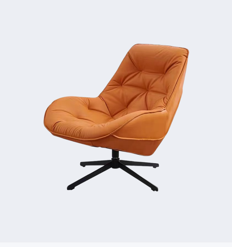 義式極簡 可旋轉 皮面元寶椅YFN-AC025