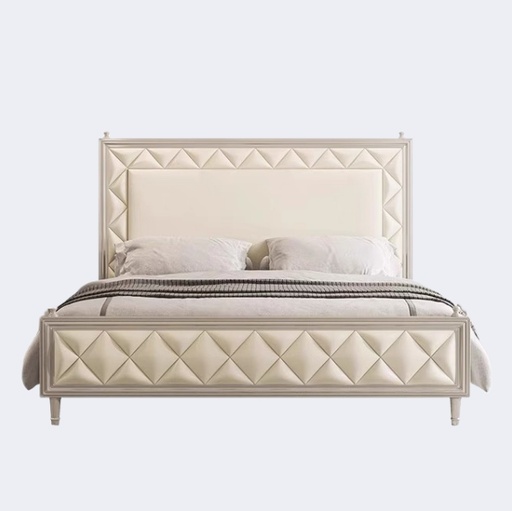 美式輕奢 房間  格紋真皮 床架QJ-FA09