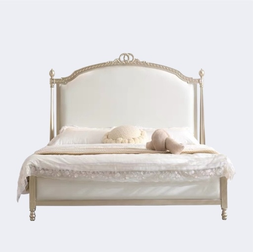 美式輕奢 房間  莫奈公主 真皮床架QJ-FA68